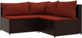Sofa, vidaXL, 63 x 63 x 57,5 cm, Czerwony/Czarny, polirattan, modułowa konstrukcja