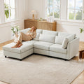 Goldicoo, Sofa narożna, 220 x 83 x 81 cm, Beżowy, 4-osobowa
