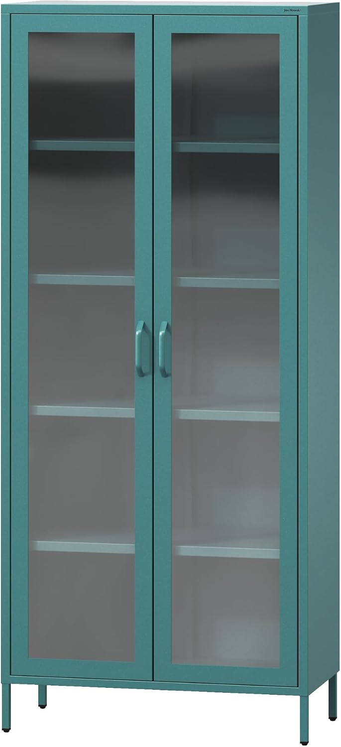 Jan Nowak, Witryny szklane, 80 x 185 x 45 cm, Niebieski, metal