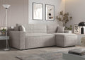 Sofa narożna, 3E 3xE living.com, 252 cm, Szary/Brązowy, 2-osobowa, funkcja spania