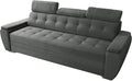 Sofa, Robin, 190 x 130 cm, Czarny/Szary, funkcja spania