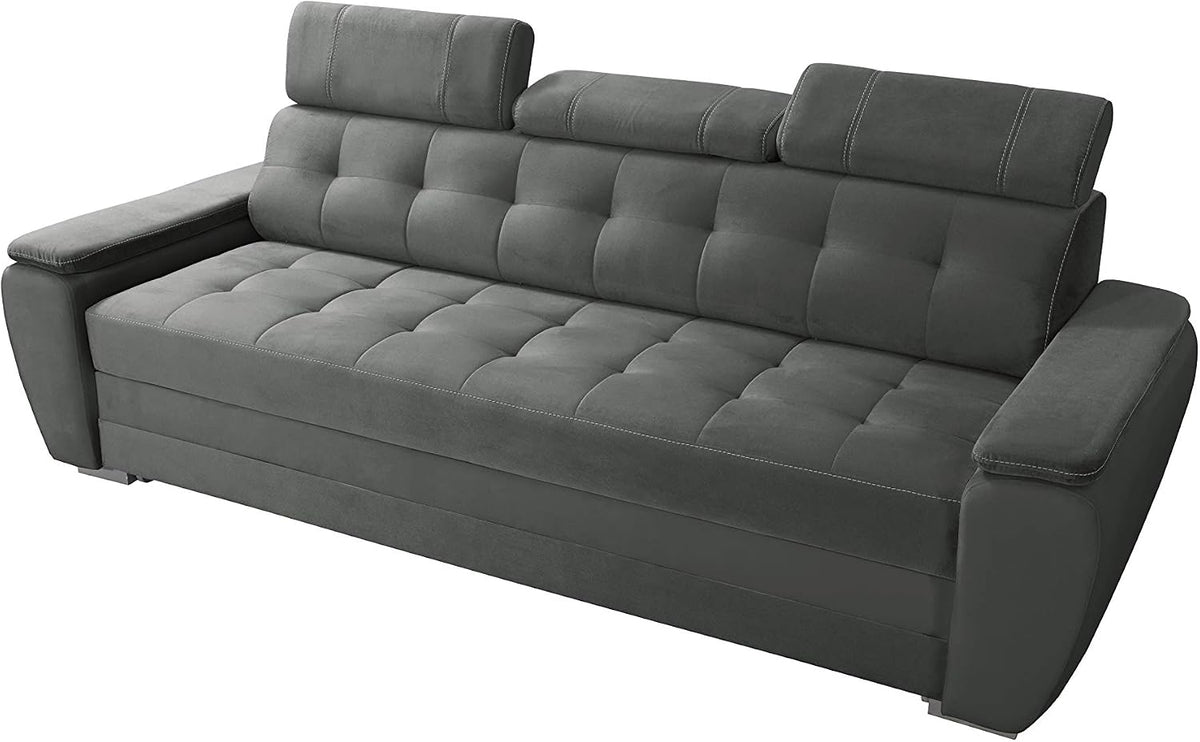 Sofa, Robin, 190 x 130 cm, Czarny/Szary, funkcja spania
