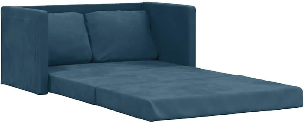 Sofa, vidaXL, 122x204x55 cm, 2 W, Niebieski, aksamit, 2-osobowa, 2 w 1