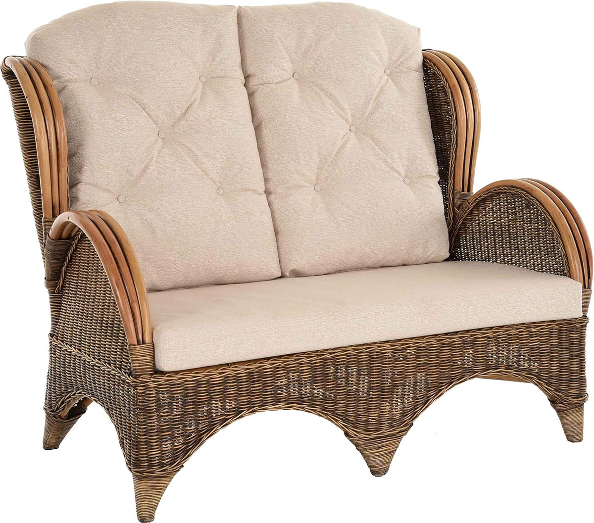 Sofa, Korb-Outlet, 128 cm, Brązowy, polirattan, 2-osobowa