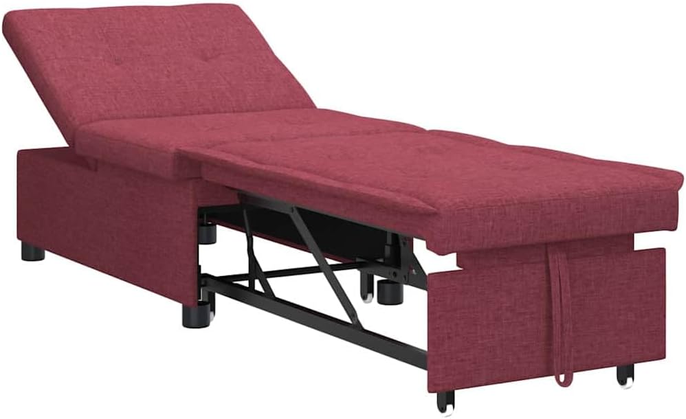 Sofa, vidaXL, 194 x 50 x 82 cm, Czerwony, aksamit, regulowane oparcie