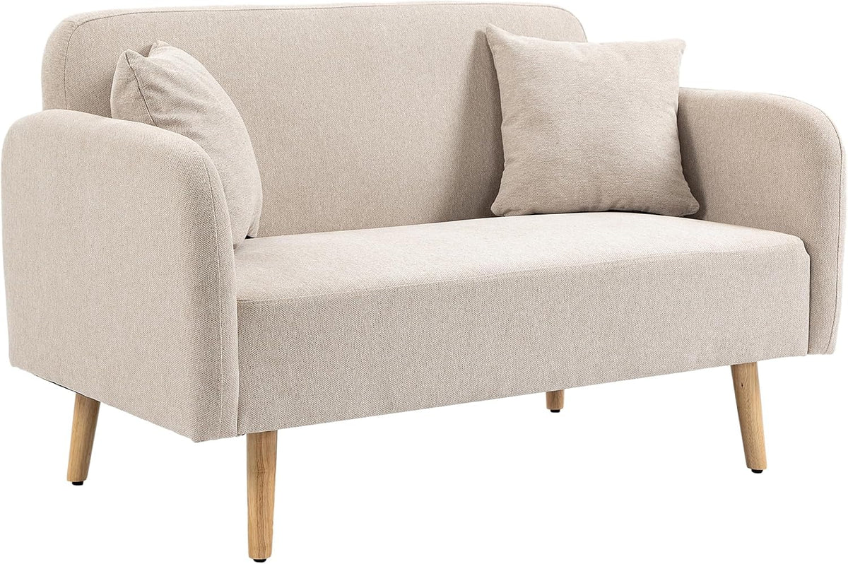 HOMCOM, Sofa, 130 x 70 x 80 cm, Beżowy, 2-osobowa