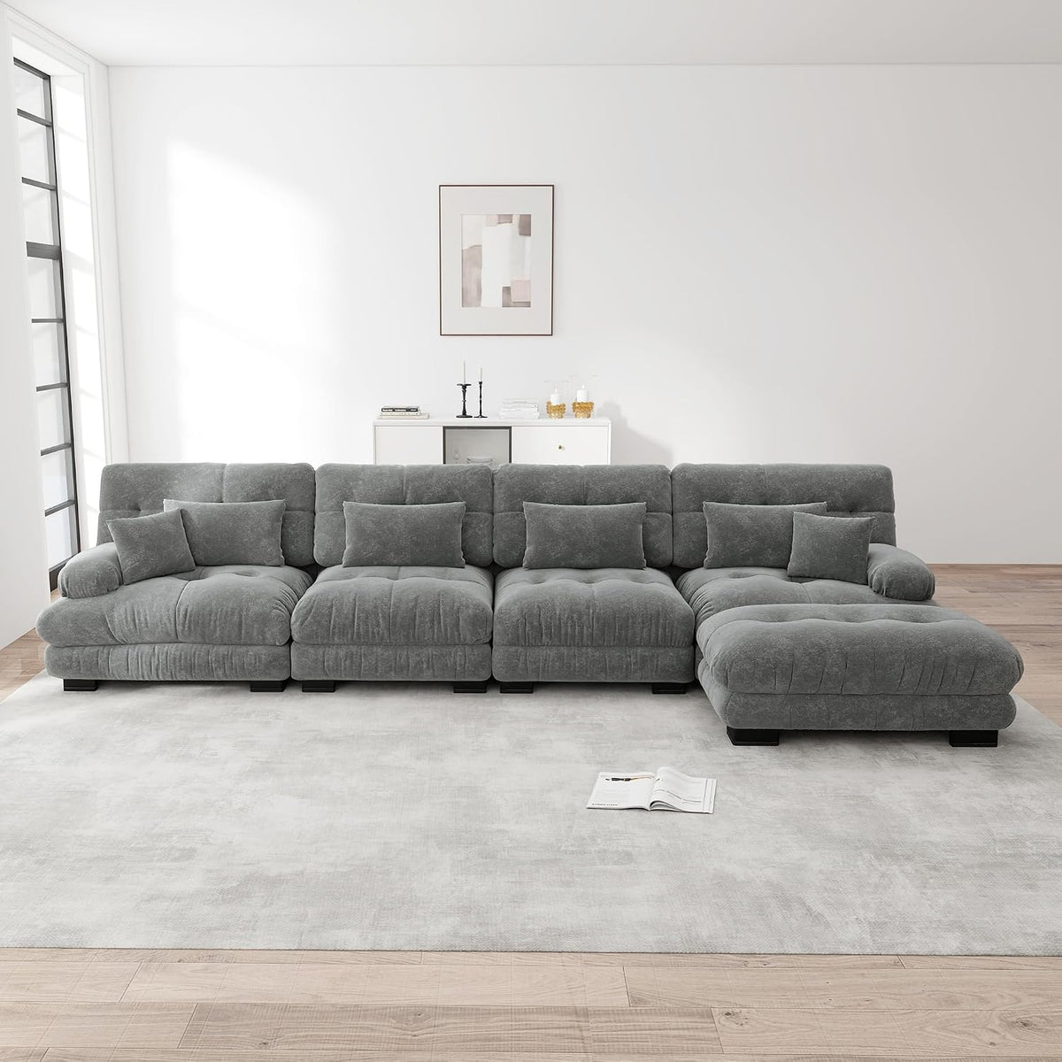 Sofa narożna, Dolamaní, Szary, 4-osobowa