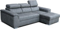 Sofa narożna, Robin, 190 x 125 cm, Srebrny, funkcja spania