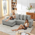 MODENVIE, Sofa narożna, 256,5 x 133,5 x 89 cm, Szary, sztruks, funkcja spania