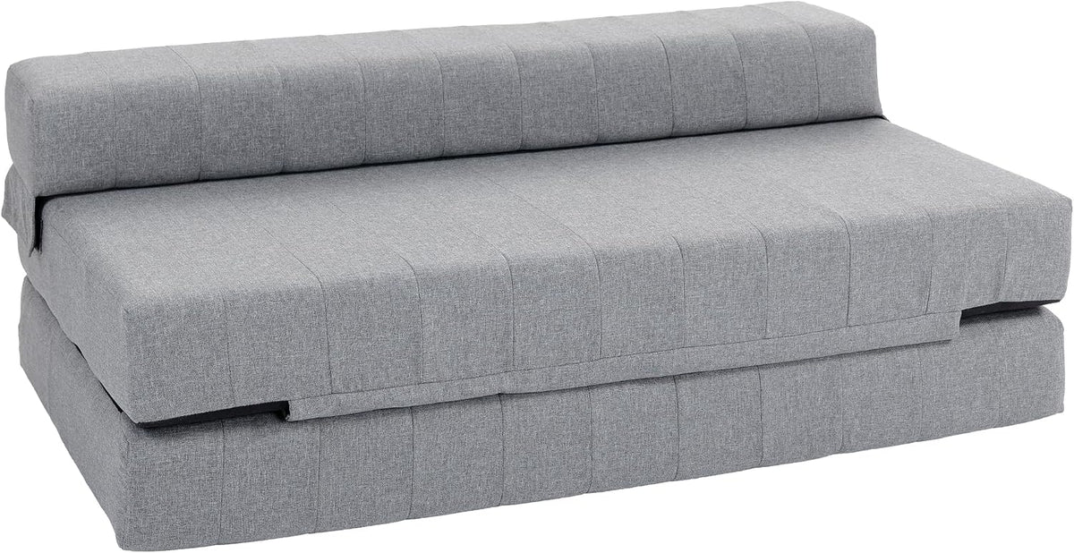 Sofa, HOMCOM, 2 W, 250 kg, 16 cm, Szary, funkcja spania, składana konstrukcja, 2 w 1