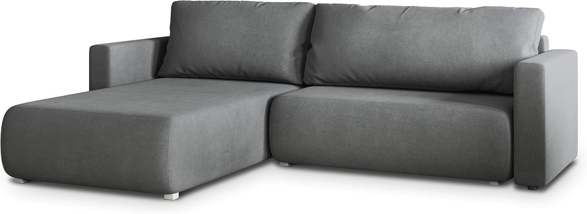 Sofa rozkładana, Masseno, 230x130 cm, Szary, płyta wiórowa, funkcja spania, miejsce do przechowywania