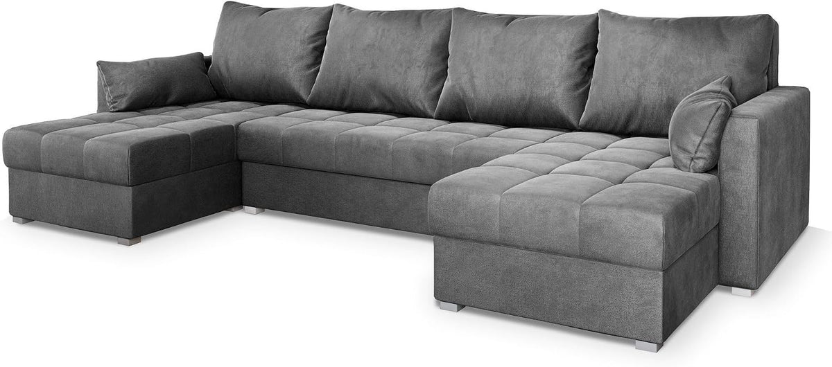 Masseno, Sofa rozkładana, 140x270 cm, Szary, płyta wiórowa, funkcja spania, miejsce do przechowywania
