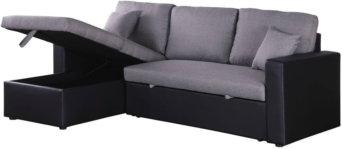 Sofa narożna, Habitat et Jardin, 221 x 145 x 85 cm, Szary/Czarny