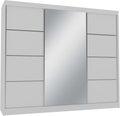 Szafa do sypialni, Generisch, 250 x 200 x 61 cm, Biały, aluminium