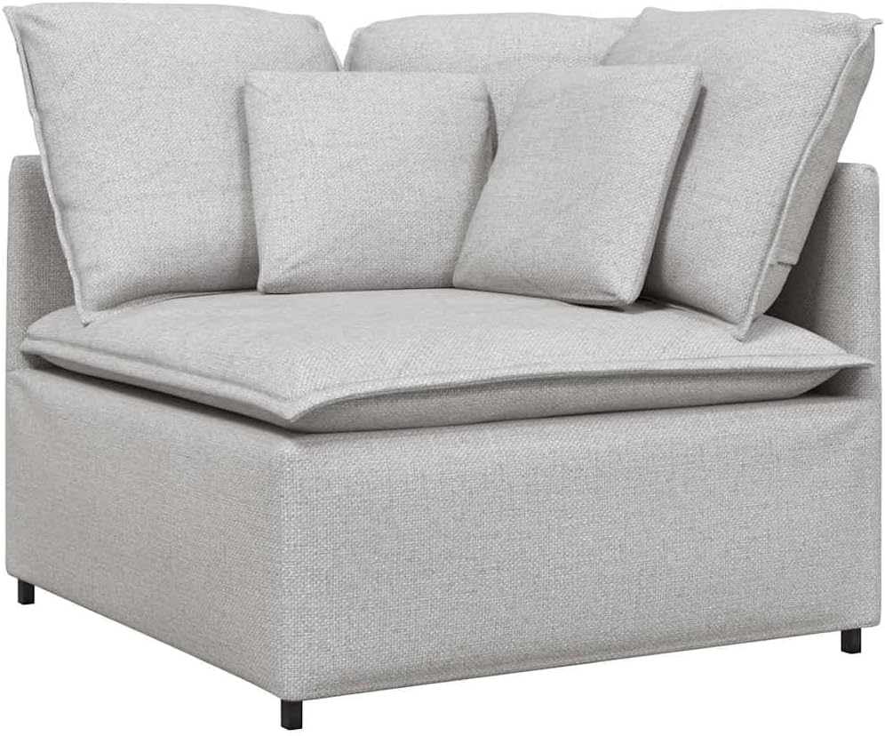 Sofa narożna, vidaXL, 100 cm, Szary, metal, modułowa konstrukcja