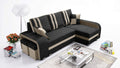 Sofa narożna, Robin, 245 cm, Czarny/Beżowy, funkcja spania