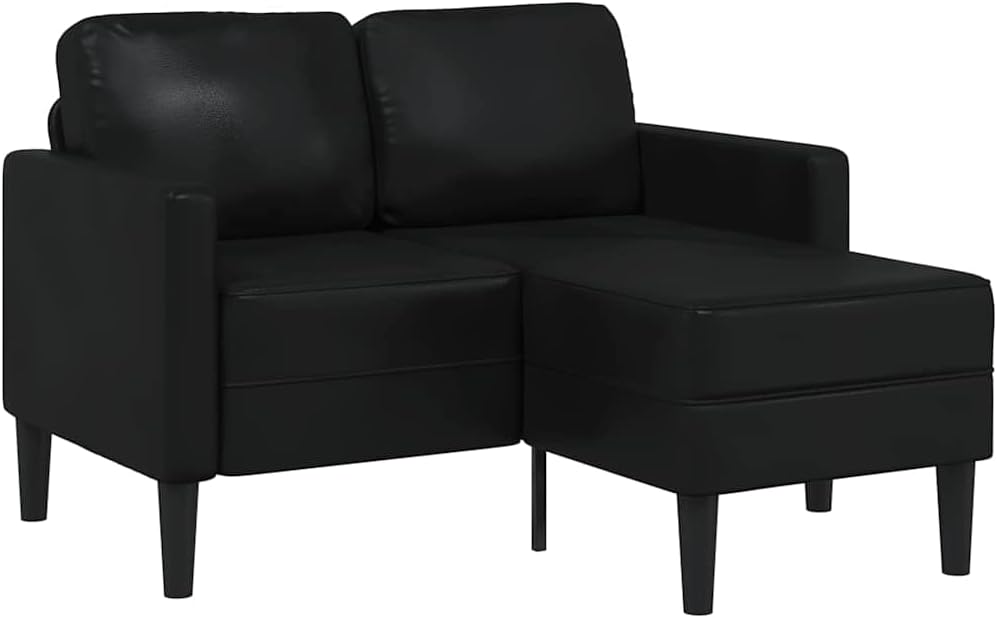 Sofa narożna, RMIHSJG, 125 x 118 x 85 cm, Czarny, lite drewno, 2-osobowa