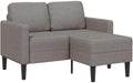 Sofa, vidaXL, 125 x 118 x 85 cm, Szary/Czerwony, lite drewno, 2-osobowa