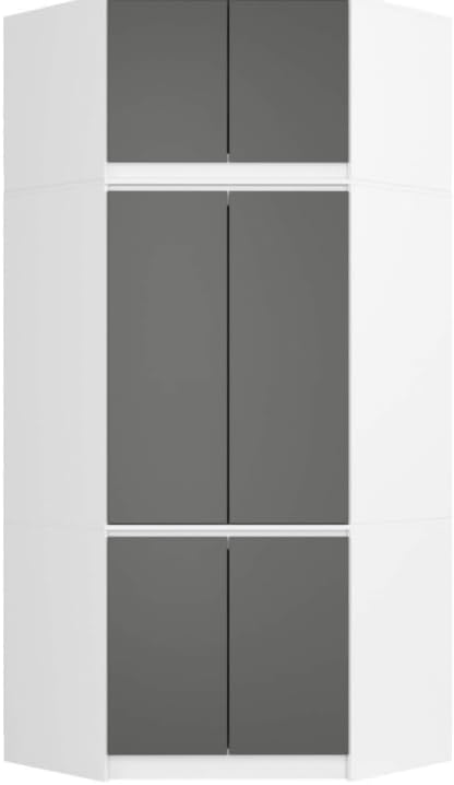 Szafa do sypialni, BDW, 100 cm, Biały/Szary, składana konstrukcja