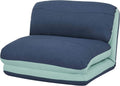 Sofa, HWC-E68, Mendler, 60 x 75 x 75 cm, Niebieski, metal, funkcja spania, regulowane oparcie, składana konstrukcja