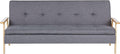 Sofa rozkładana, Beliani, 185x56 cm, Szary, 3-osobowa, funkcja spania, miejsce do przechowywania, regulowane oparcie