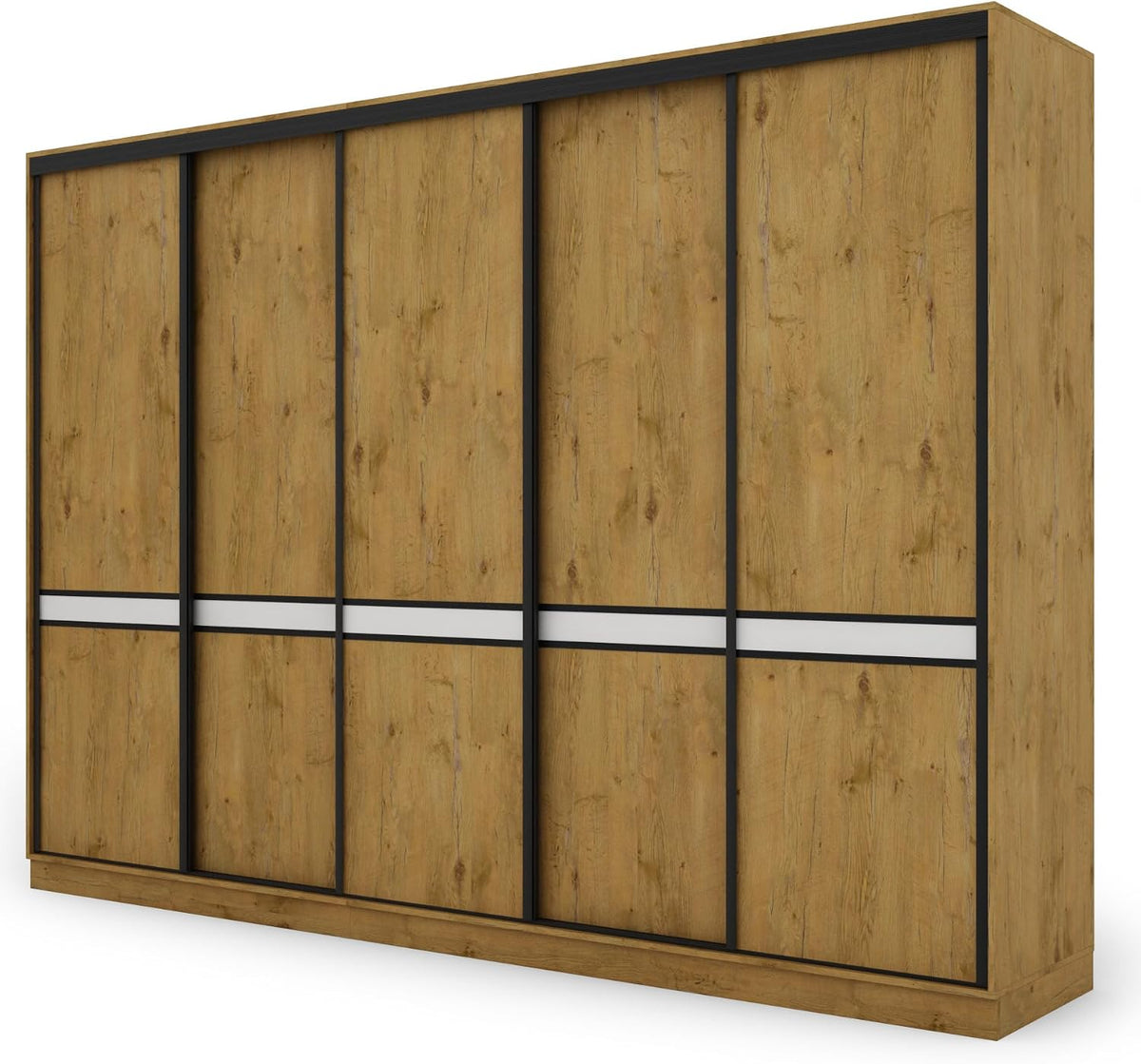 Szafa do sypialni, e-Meblast, 340 x 244 x 66 cm, Czarny/Brązowy, MDF