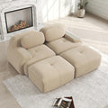 Sofa, H-2S, Luscriate, 74 cm, Beżowy, sztruks, 2-osobowa, modułowa konstrukcja