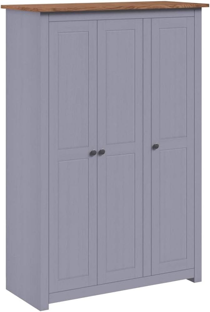 Szafa do sypialni, vidaXL, 118x50x171,5 cm, Szary, lite drewno, miejsce do przechowywania