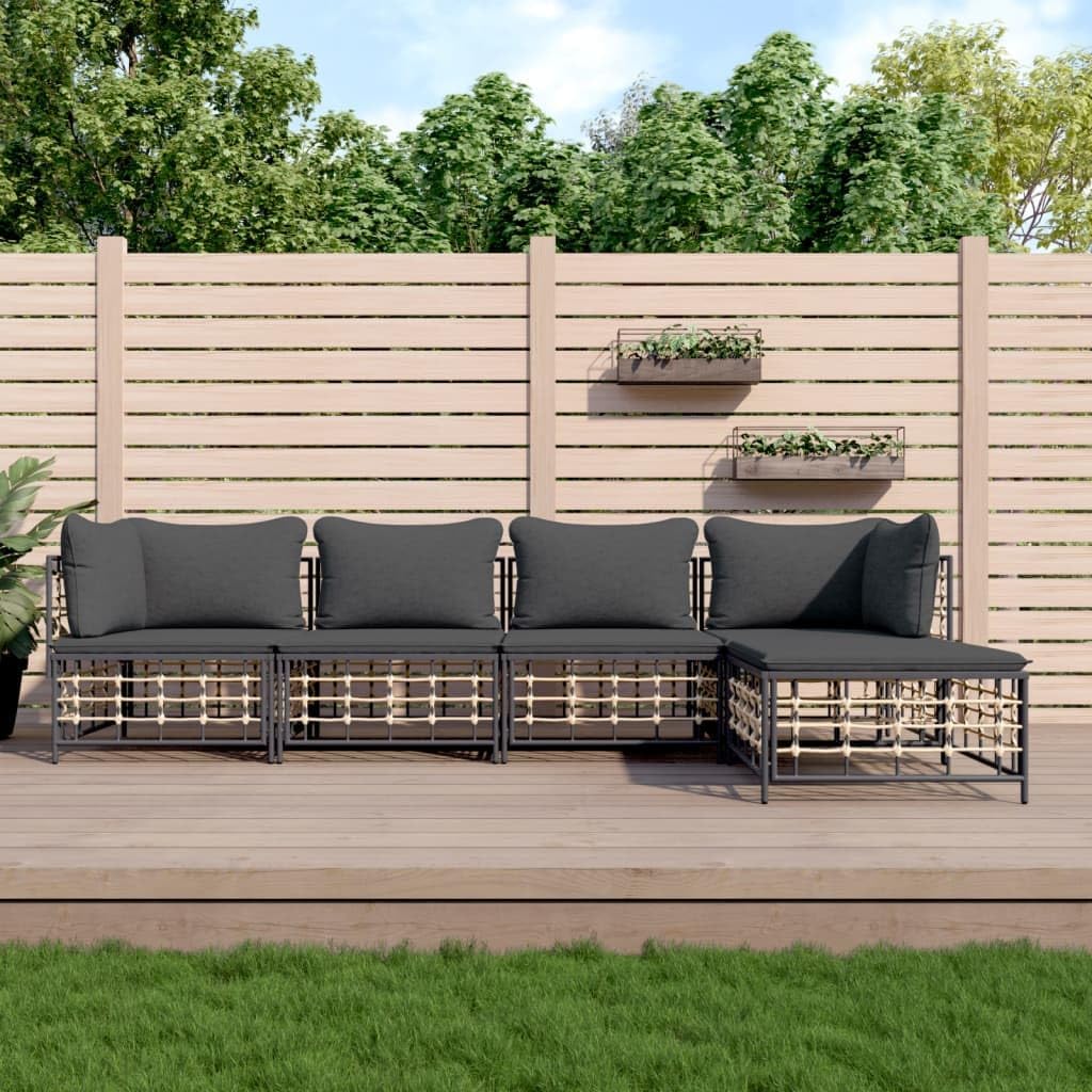Sofa, Teenpull, 110 kg, 72 x 72 x 66 cm, Antracytowy, stal malowana proszkowo, modułowa konstrukcja, odporność na warunki atmosferyczne