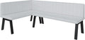 Ławka, FURNISTAR, Szary/Biały, metal