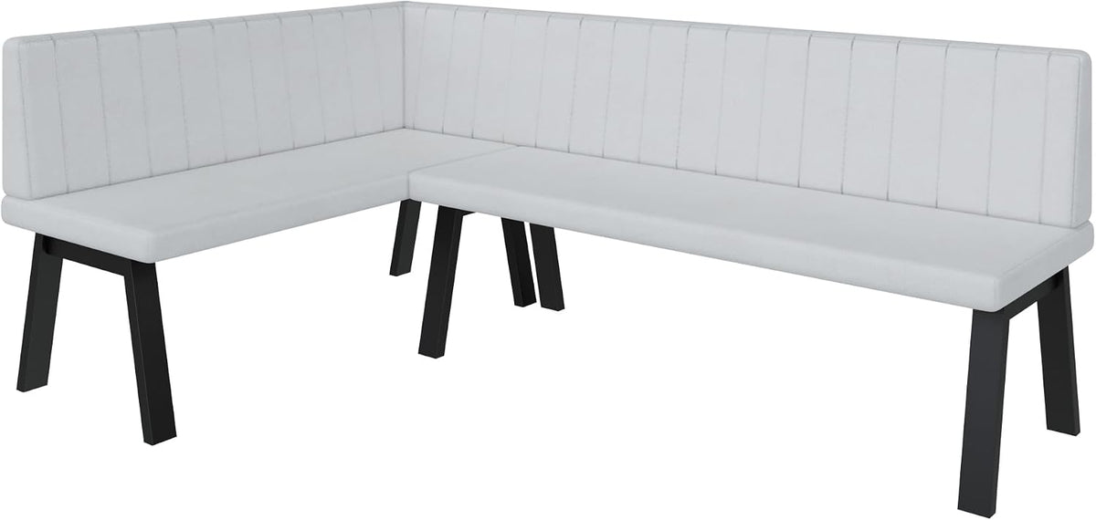 Ławka, FURNISTAR, Szary/Biały, metal