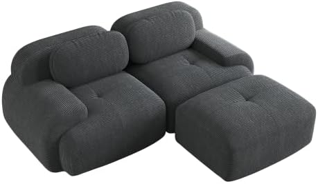 Sofa narożna, 32D, vutizal, Szary, sztruks, 2-osobowa, funkcja spania, modułowa konstrukcja