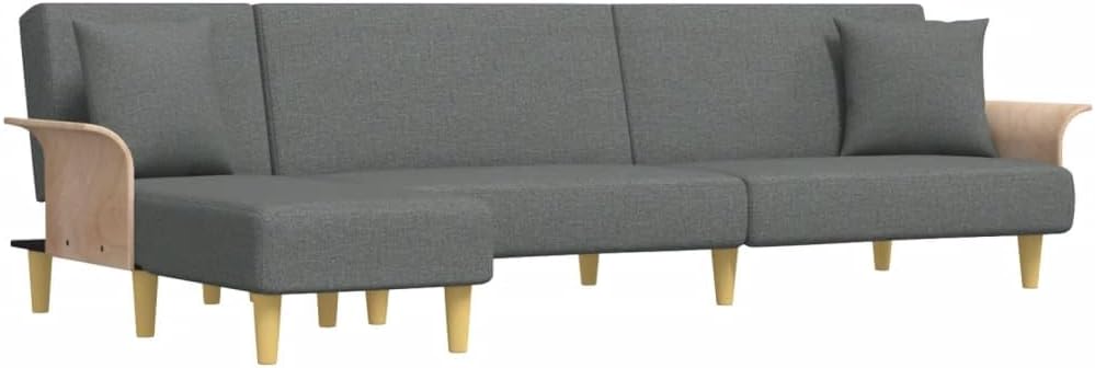 zylophax, Sofa narożna, 279 x 140 x 70 cm, Szary, 2-osobowa, funkcja spania, modułowa konstrukcja