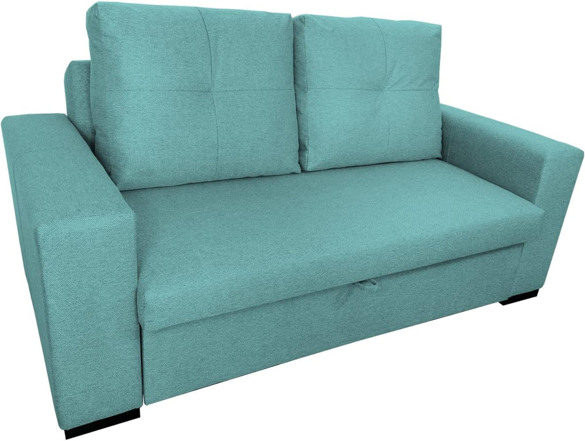 Sofa, MUEBLIX.COM, 184 cm, Niebieski, metal, 2-osobowa