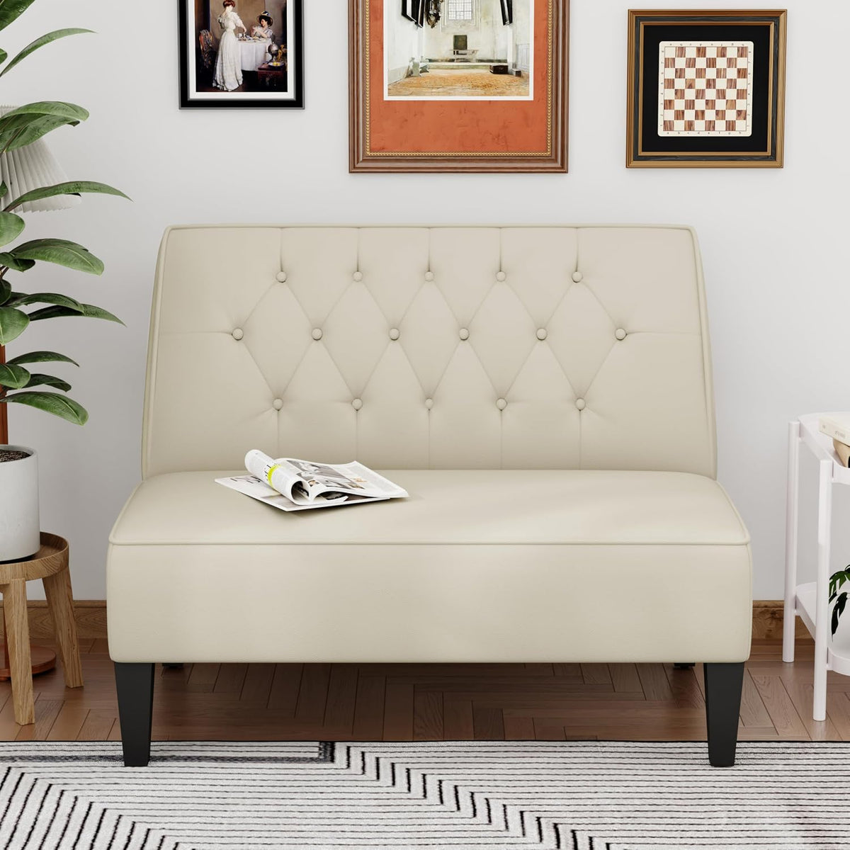 Alunaune, Sofa, 86 cm, Beżowy, składana konstrukcja