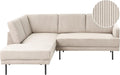 Beliani, Sofa, 180x74 cm, Czarny/Beżowy, sztruks, 4-osobowa