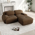 Sofa narożna, STAPERFO, 208 cm, Brązowy, sztruks, funkcja spania, modułowa konstrukcja