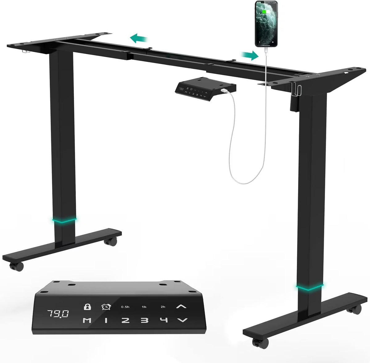 JUMMICO, Klawiatury, 122 cm, 50 dB, 80 kg, Czarny, USB