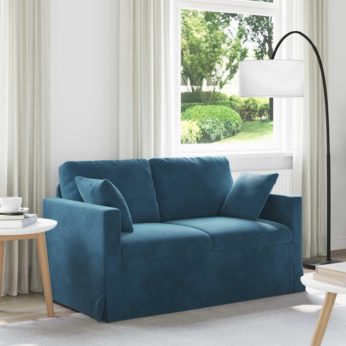 Sofa, Keeushr, 138 x 78 x 80 cm, Niebieski, aksamit, modułowa konstrukcja