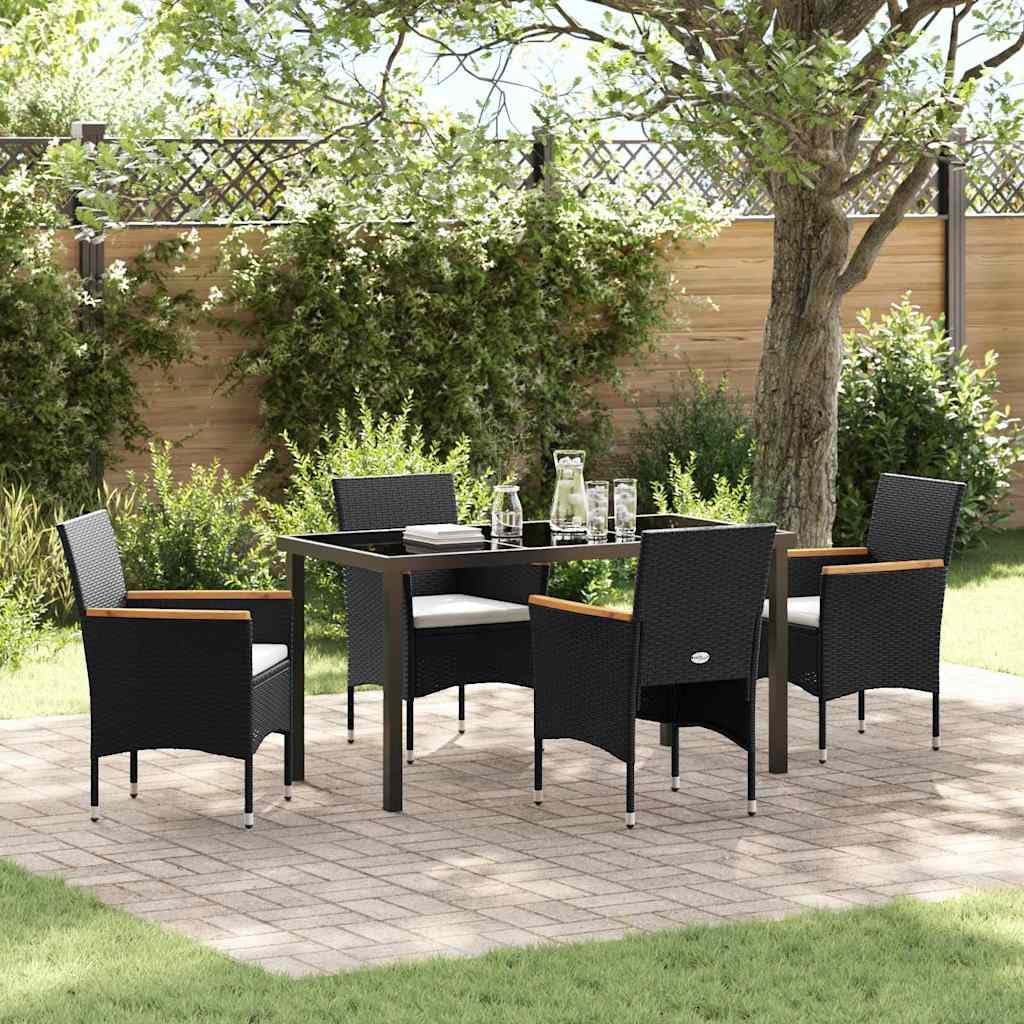 Zestaw mebli do jadalni, Tonture, 52 x 57 x 84 cm, Czarny, polirattan, ochrona UV