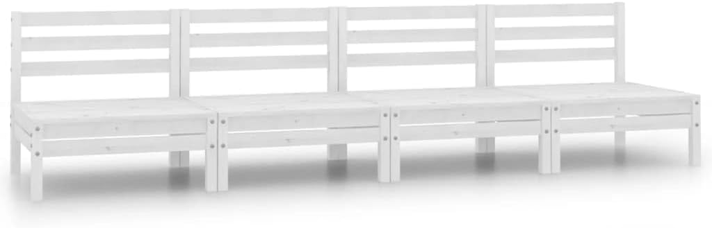 GeenYuu, Zestaw wypoczynkowy, 63,5 x 63,5 x 62,5 cm, 110 kg, Biały, lite drewno, modułowa konstrukcja, odporność na warunki atmosferyczne