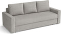 Bonni, Sofa rozkładana, 135 cm, Srebrny/Szary, sztruks, funkcja spania, miejsce do przechowywania