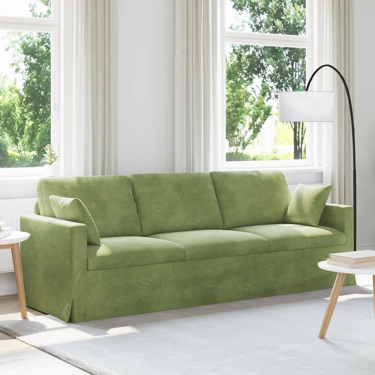 Sofa, Keeushr, 228 x 78 x 80 cm, Zielony, aksamit, modułowa konstrukcja
