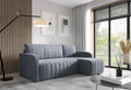 Sofa, LIKMA, 200x140 cm, Szary, aksamit, funkcja spania