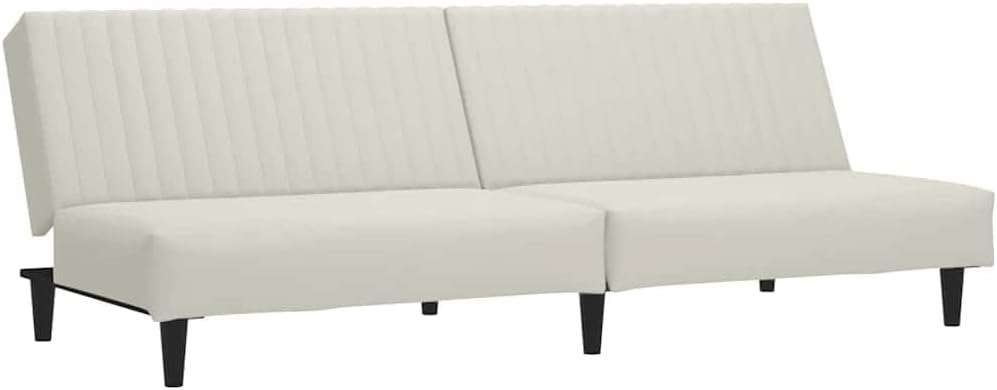 vidaXL, Sofa rozkładana, 200 x 84,5 x 69 cm, Beżowy, aksamit, 2-osobowa, funkcja spania