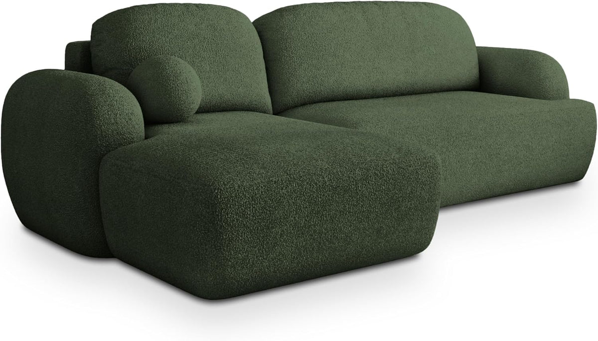 Sofa rozkładana, Masseno, 200x130 cm, Zielony, płyta wiórowa, funkcja spania, miejsce do przechowywania