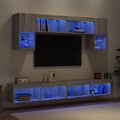 Meble RTV, Yunovire, 30,5 x 30 x 60 cm, Szary, materiał drewnopochodny, miejsce do przechowywania, oświetlenie LED