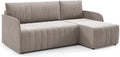 LIKMA, Sofa, 200x140 cm, Beżowy, aksamit, funkcja spania