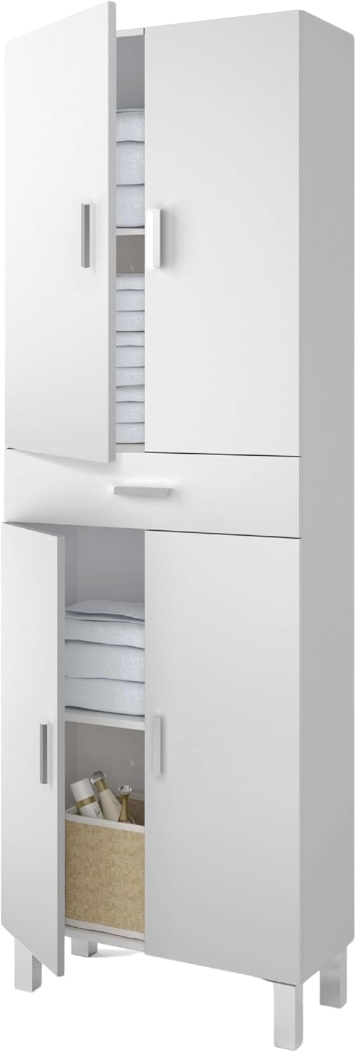 Habitdesign, Szafki stojące, 60 cm, Biały, 1 szuflad