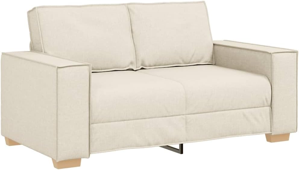 Sofa, vidaXL, 160x78x84 cm, Biały/Beżowy, lite drewno, 2-osobowa